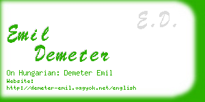 emil demeter business card